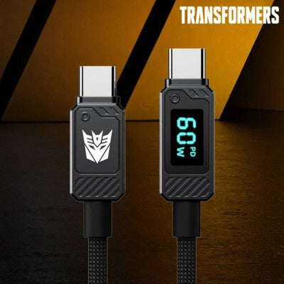 Transformers TF-A18 Type-C to Type-C Fast Charge Data Cable (Black) – New