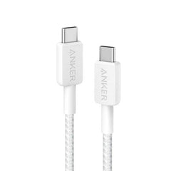 Anker 322 USB-C to USB-C Cable-White (3ft Braided) (A81F5H21) for iPhone 15 16 Series