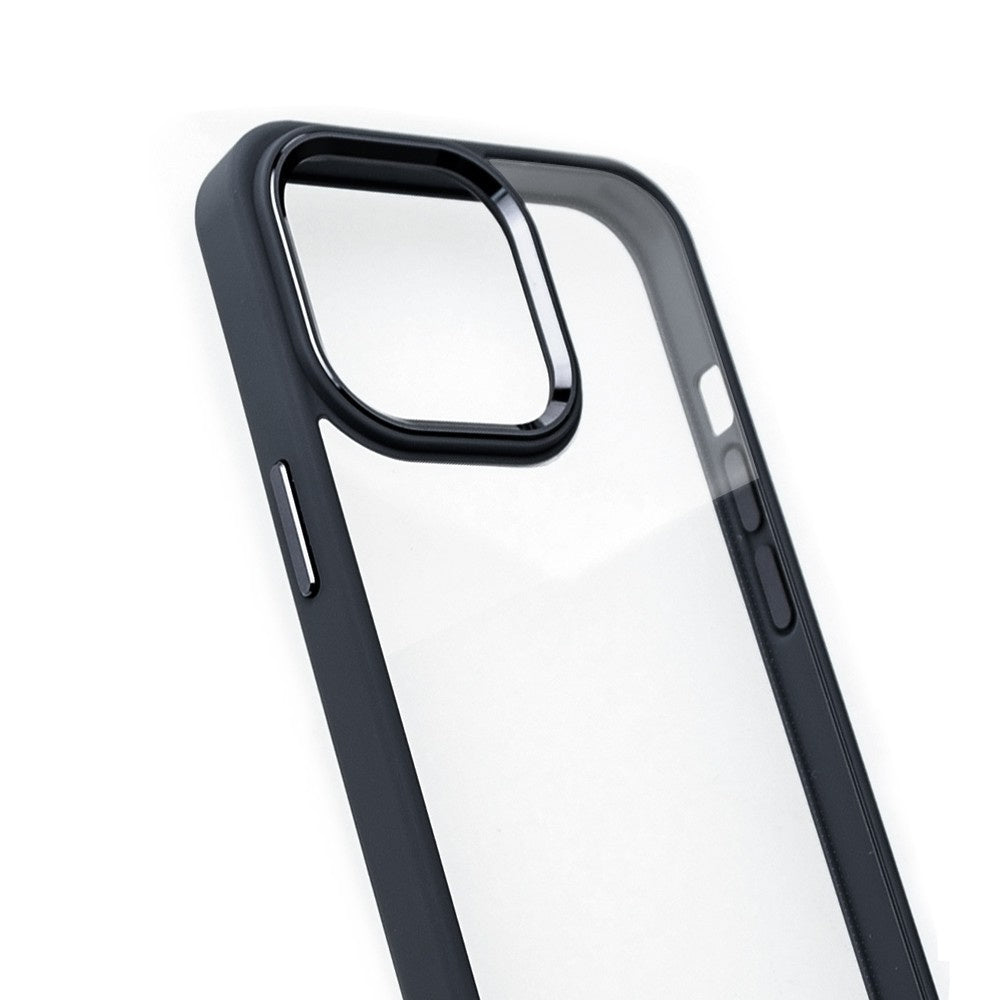 Metal Camera Lens Protection Clear PC Shockproof Case Cover for iPhone 11 (Black)