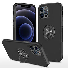Magnetic Ring Holder Shockproof Case Cover for iPhone 12 Pro - Black