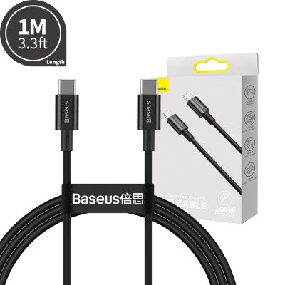 Baseus Superior Series Fast Charging Data Cable Type-C to Type-C 100W 1M Compatible for iPhone 15 Series