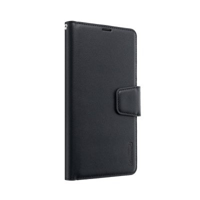 Hanman PU Flip Leather Wallet Cover Case for iPhone 14 Pro Max (Black)
