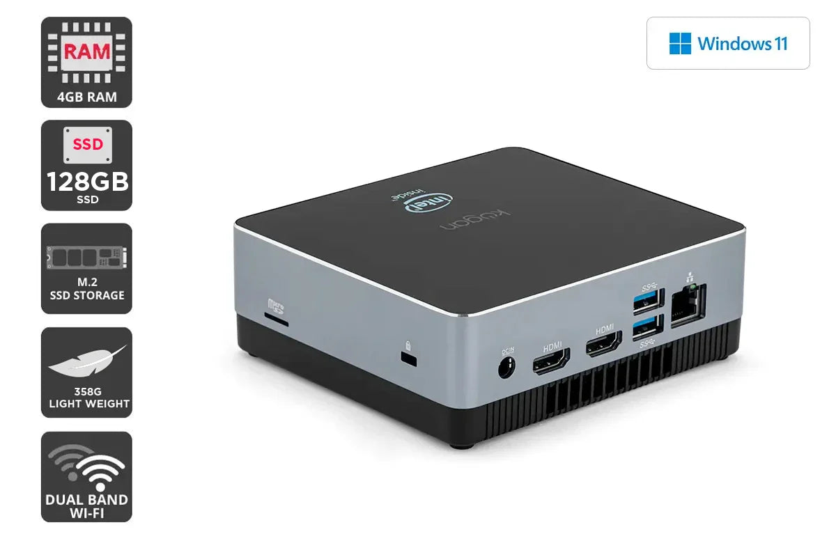 Kogan Atlas G700 Mini PC with Windows 11 Home S (4GB, 128GB) – Like New (In Box)