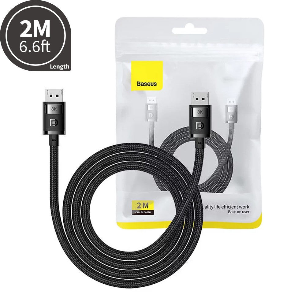 Baseus High Definition Series DP 8K to DP 8K Adapter Cable 2M-Cluster Black