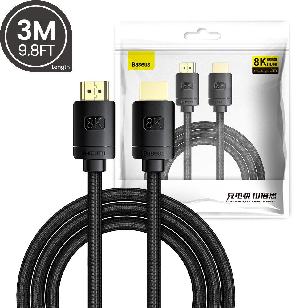 Baseus High Definition Series HDMI 8K to HDMI 8K Adapter Cable 3M-Black