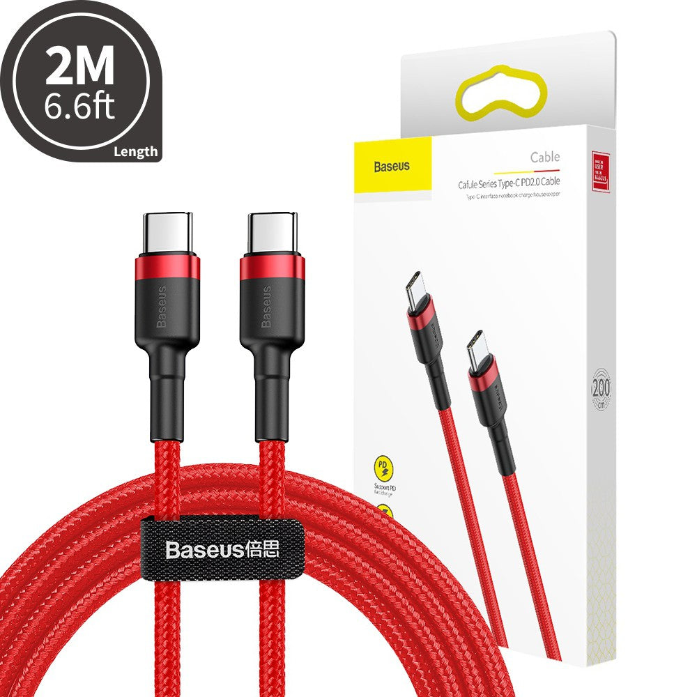 Baseus Cafule PD2.0 60W Flash Charging Type-C to Type-C Cable (20V 3A) 2m Compatible for iPhone 15 Series