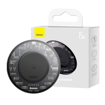 Baseus Simple 2 Wireless Charger 15W With Type-C To Type-C Cable-Cluster Black