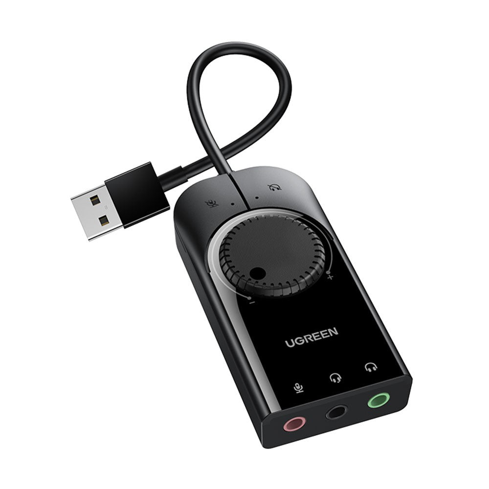 UGREEN CM129 USB External Stereo Sound Adapter 15cm-Black