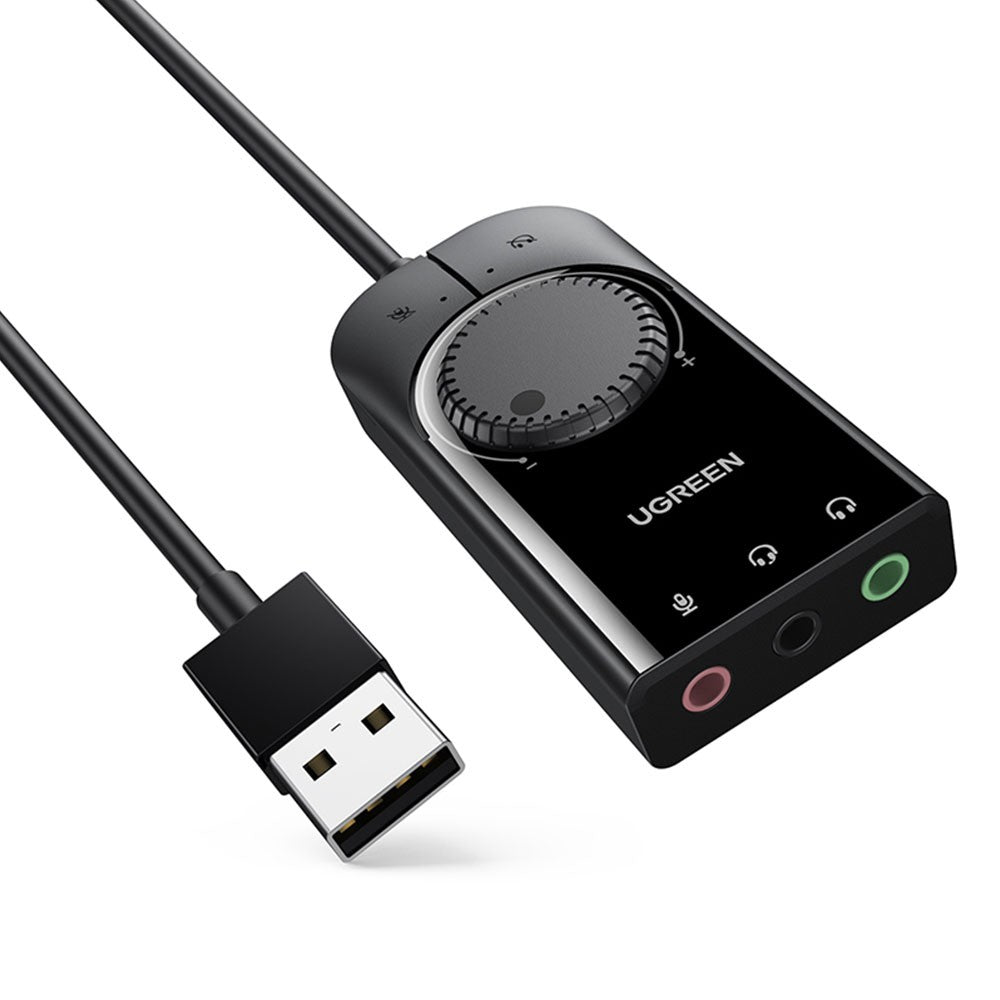 UGREEN CM129 USB External Stereo Sound Adapter 15cm-Black