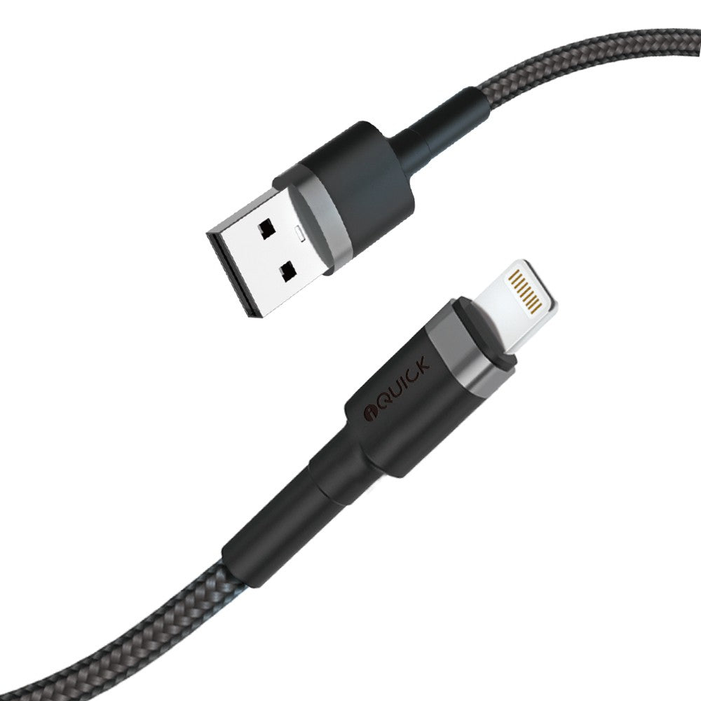 iQuick Braided Lightning to USB-A Fast Charging Cable 2M