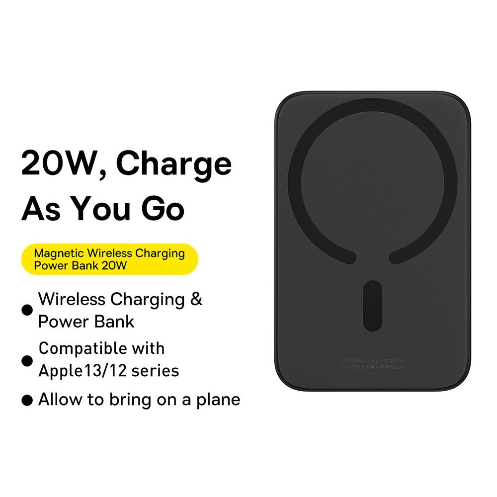 Baseus Magnetic Mini Wireless Charging Power Bank 6000mAh 20W (Overseas Edition)