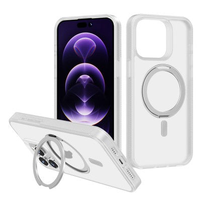 Redefine 360° Rotation Stand Magnetic Matte Case for iPhone 15 Pro Max White - New