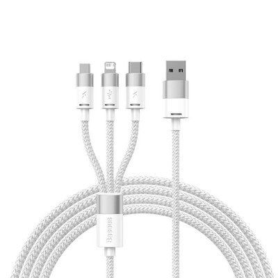 Baseus Starspeed 3-in-1 Fast Charging Data Cable (White, 1.2m) – New