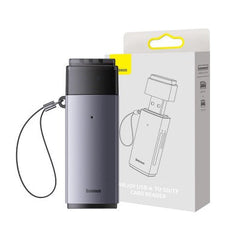 Baseus Lite Series Adapter SD/TF USB Card Reader (Dark Gray) – Brand New