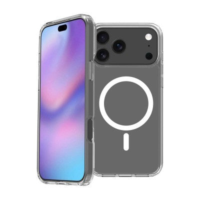 iPhone 17 Pro Max High Quality Acrylic + TPU Hybrid Transparent Case Cover With Magnetic Ring