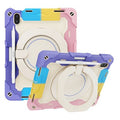Armor Shockproof Handle Ring Rotation Case Cover for iPad (2022/2025) - Pink