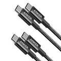 Anker USB-C to USB-C Cable for iPhone 15 Series – 3.3ft 60W Braided (2-Pack, Black) – Brand New