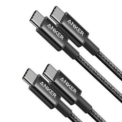 Anker USB-C to USB-C Cable for iPhone 15 Series – 3.3ft 60W Braided (2-Pack, Black) – Brand New