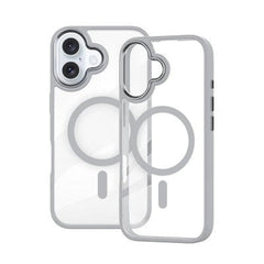iPhone 16 Redefine Metal Camera Lens Transparent Case Cover With Magnetic Ring