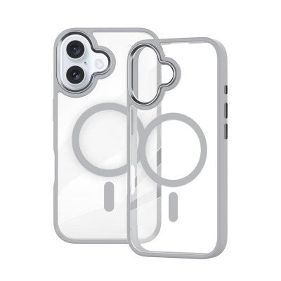 iPhone 16 Redefine Metal Camera Lens Transparent Case Cover With Magnetic Ring