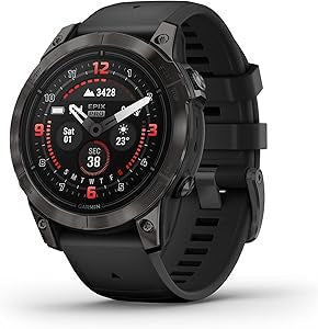 Garmin Epix Pro Gen 2 Sapphire Watch (47mm, Carbon Grey DLC Titanium with Black Band) – Refurbished