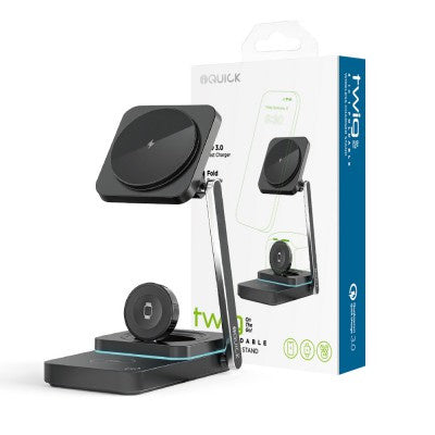 iQuick T5 3-in-1 Multi-Function Wireless Charger Stand - New