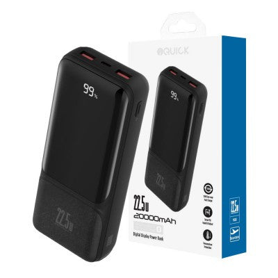 iQuick Power Square 0 Digital Display Power Bank 20000 mAh 22.5 W - New