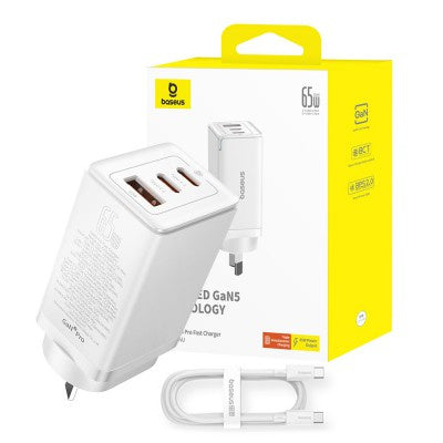 Baseus GaN5 Pro Fast Charger 2x USB-C + 1x USB 65W