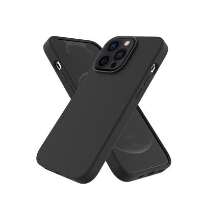 Liquid Silicone Case Cover for iPhone 13 Pro Max – Black