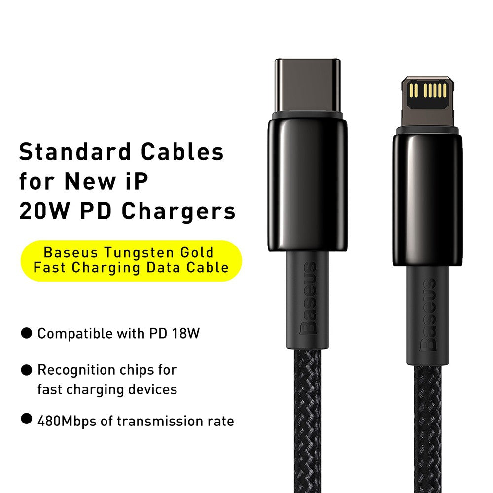 Baseus Tungsten Gold Fast Charging Data Cable Type-C to iP PD 20W 2M