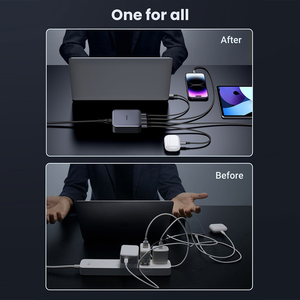 UGREEN CD328 Nexode 100W 4-Port PD GaN Fast Charger (3 x USB-C, 1 x USB-A)