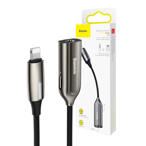 Baseus 2-in-1 iP Male to iP 3.5mm Female Adapter L56-Tarnish
