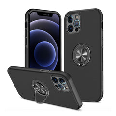 Magnetic Ring Holder Shockproof Cover Case for iPhone 13 Pro Max (BLACK)