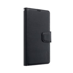 Hanman PU Flip Leather Wallet Cover Case for iPhone 14 Pro Max (Black)