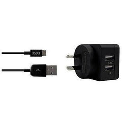 3SIXT dual USB wall charger with micro USB cable