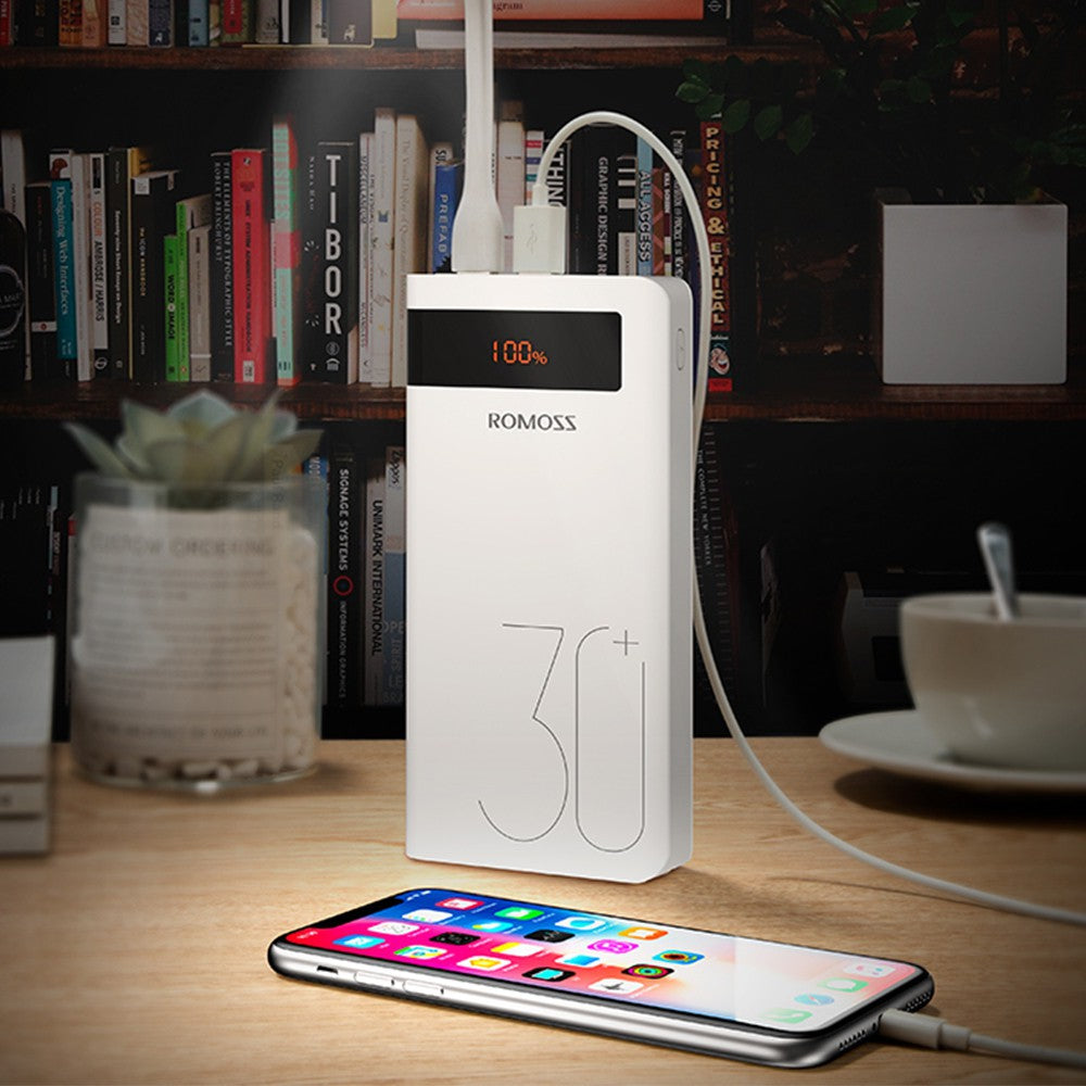 Romoss Sense8P+ 18W 30000mAh Super Fast Charge Power Bank-Whit