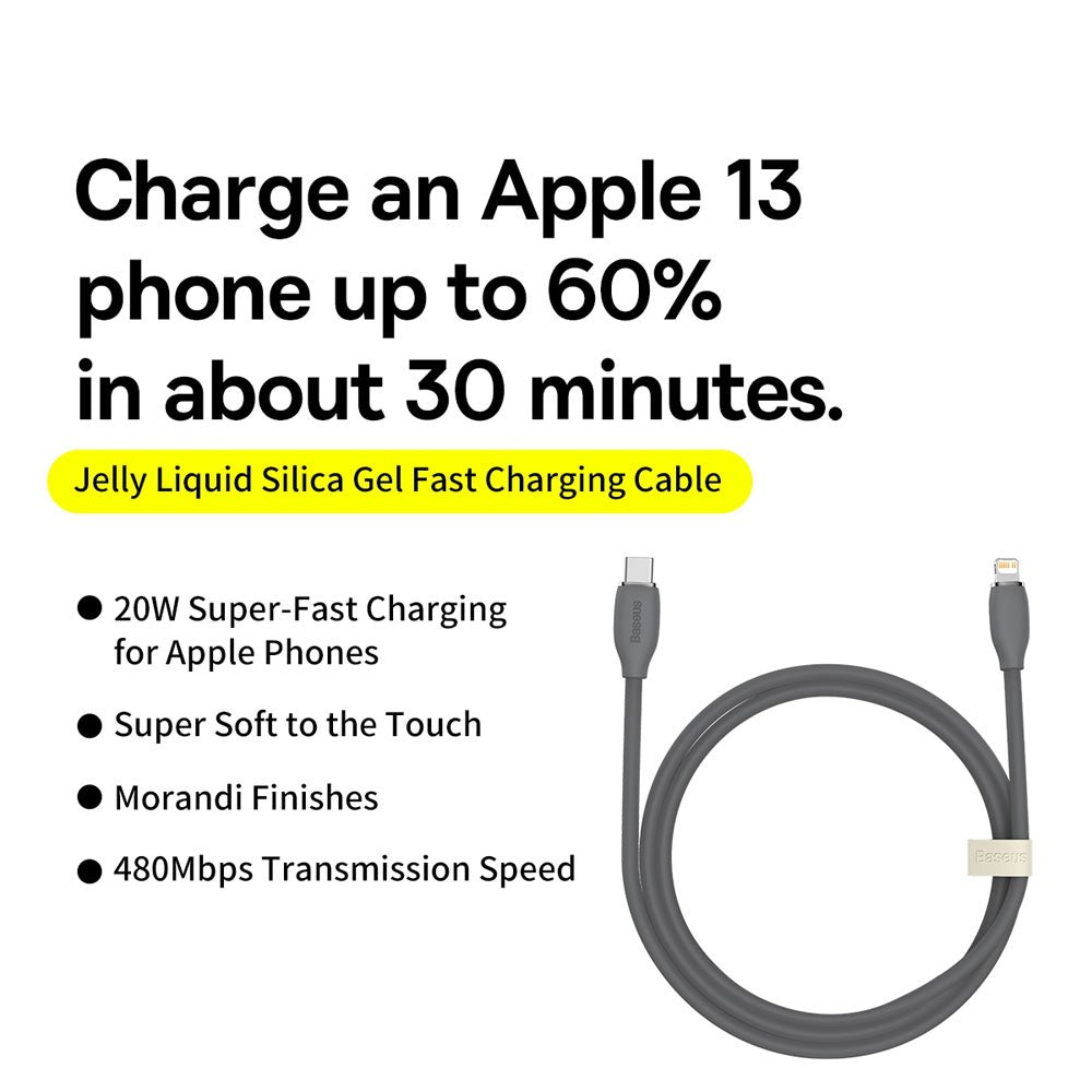 Baseus Jelly Liquid Silica Gel Fast Charging Data Cable Type-C to iP 20W 1.2m