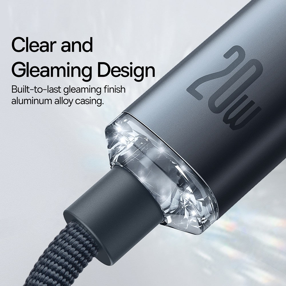 CW-FXP Baseus Crystal Shine Series Fast Charging Data Cable Type-C to iP 20W 2m-Black