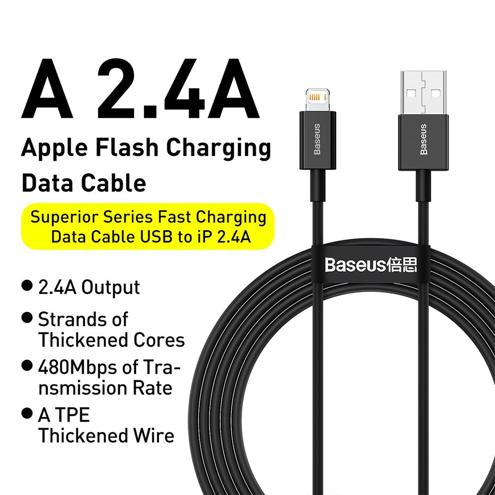 Baseus Superior Series Fast Charging Data Cable USB to iP 2.4A 0.25M