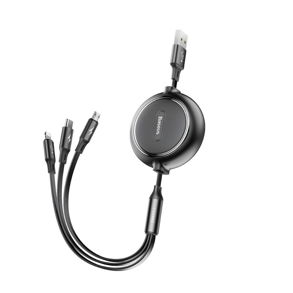 Baseus Golden Loop Retractable 3 in 1 USB Cable 3.5A (35cm-120cm)