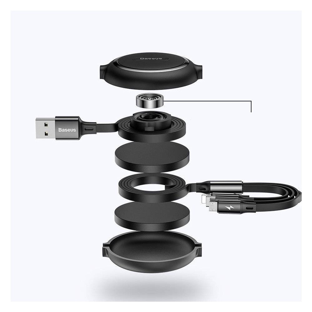 Baseus Golden Loop Retractable 3 in 1 USB Cable 3.5A (35cm-120cm)