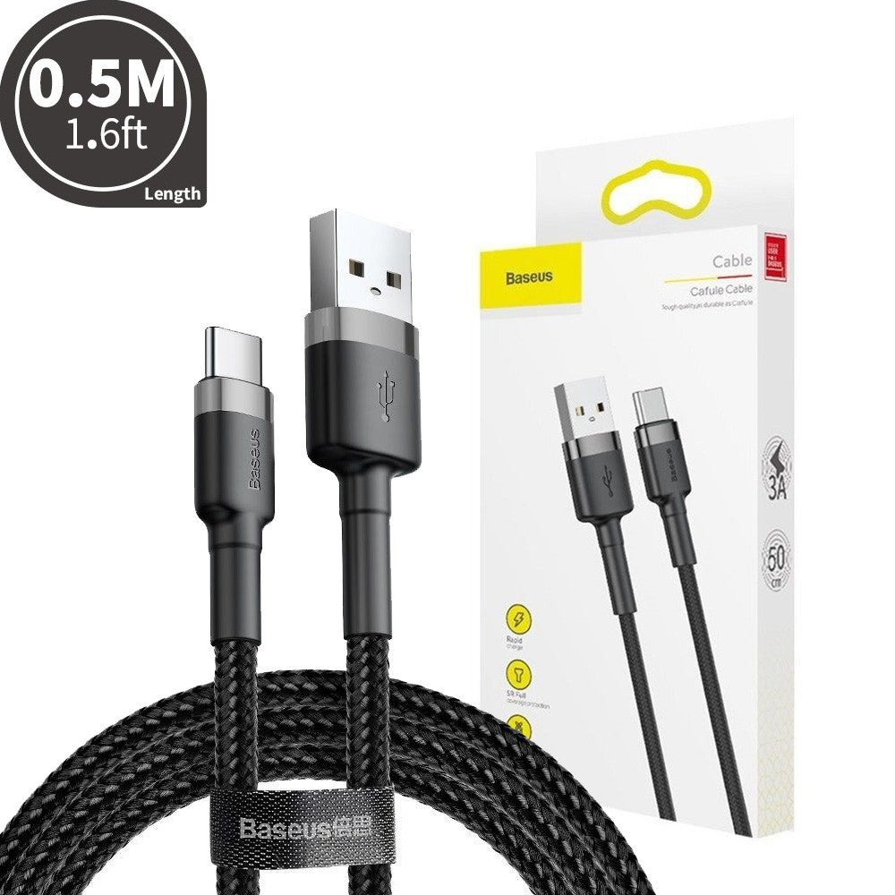 Baseus Cafule Cable USB For Type-C 3A 0.5m Compatible for iPhone 15 Series