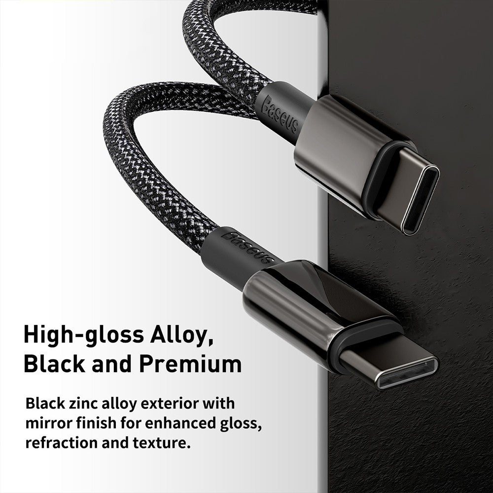 Baseus Tungsten Gold Fast Charging Data Cable Type-C to Type-C 100W 1M Compatible for iPhone 15 Series