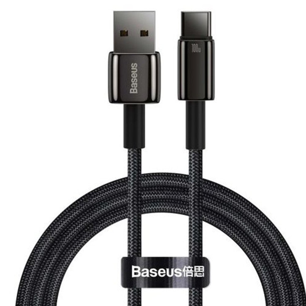Baseus Tungsten Gold Fast Charging Data Cable USB to Type-C 100W 1m-Black