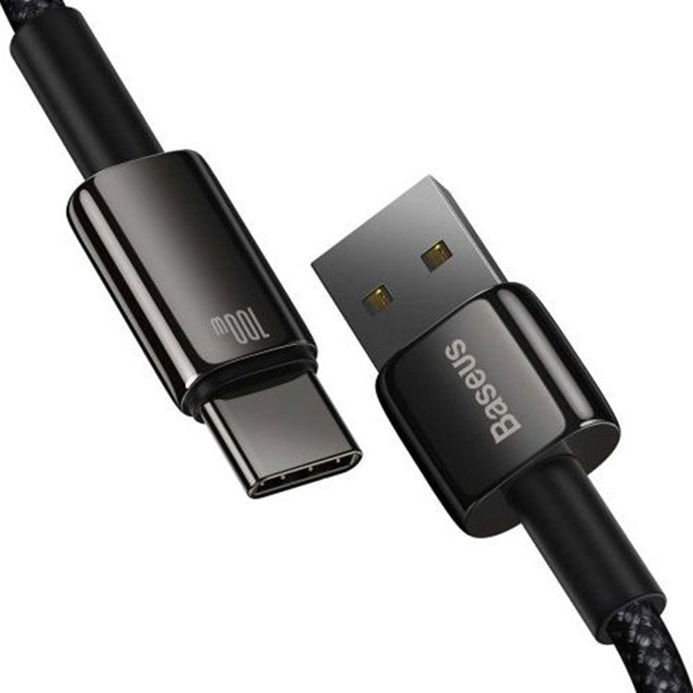 Baseus Tungsten Gold Fast Charging Data Cable USB to Type-C 100W 1m-Black