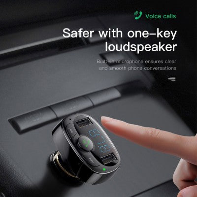 Baseus T Typed S-09A Bluetooth MP3 Car Charger (Standard edition)-Black