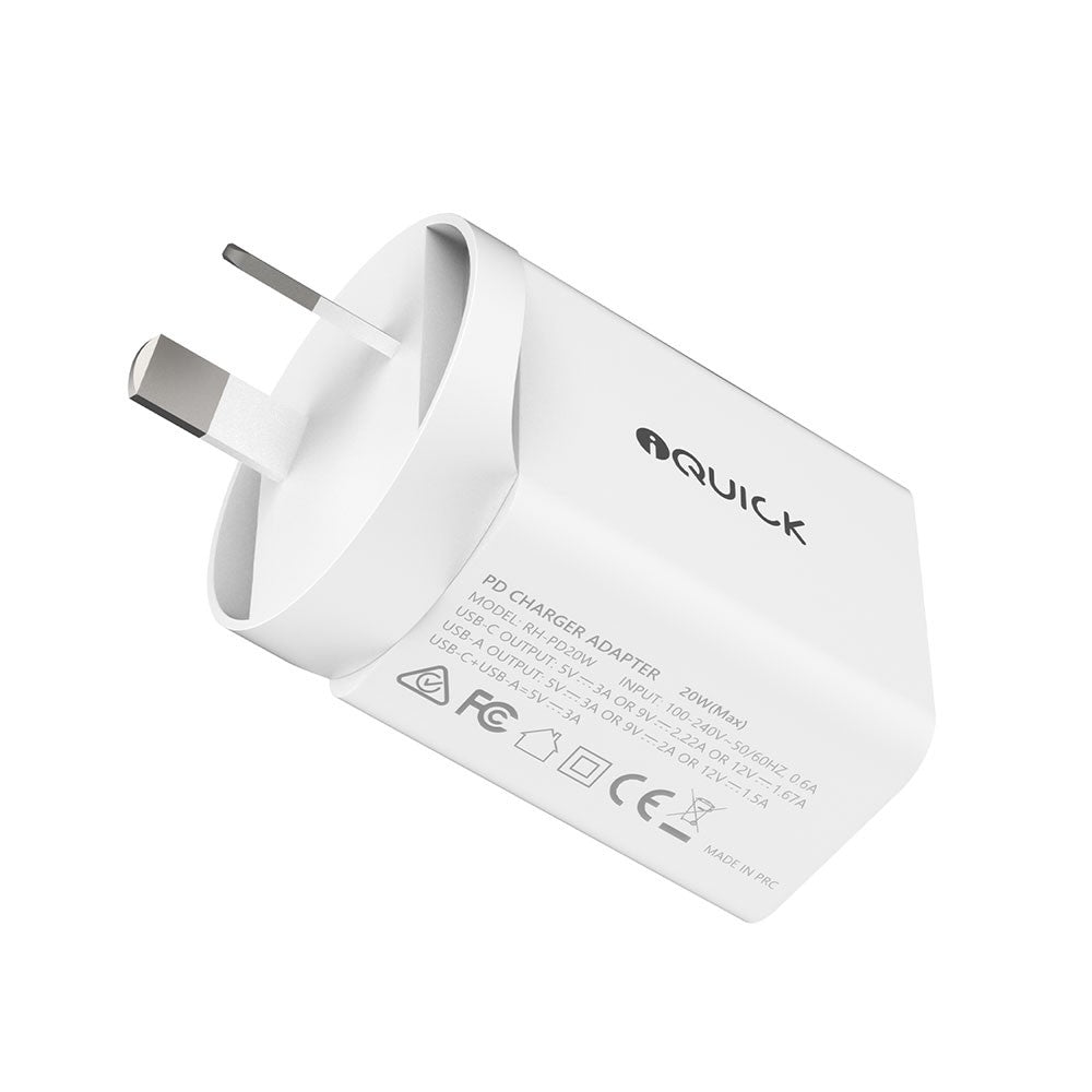 iQuick 20W PD3.0+QC3.0 Fast Charging Adapter