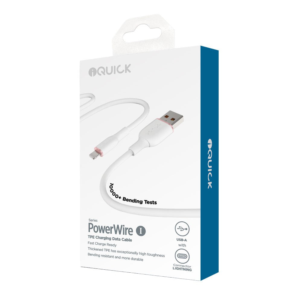 iQuick PowerWire 1 Series TPE Charging Date Cable USB to iP 1m