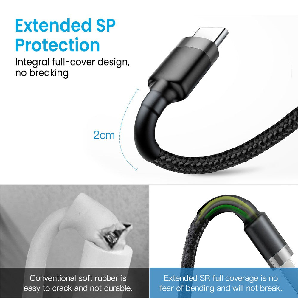 iQuick Braided USB-C to USB-A Fast Charging Cable 3M Compatible for iPhone 15 Series