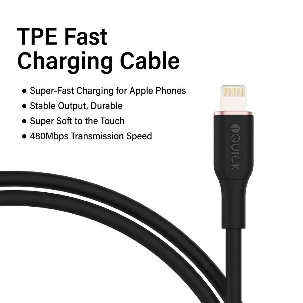 iQuick PowerWire 1 Series TPE Charging Date Cable Type-C to iP 1m